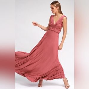 Lulu's rusty rose maxi infinity dress